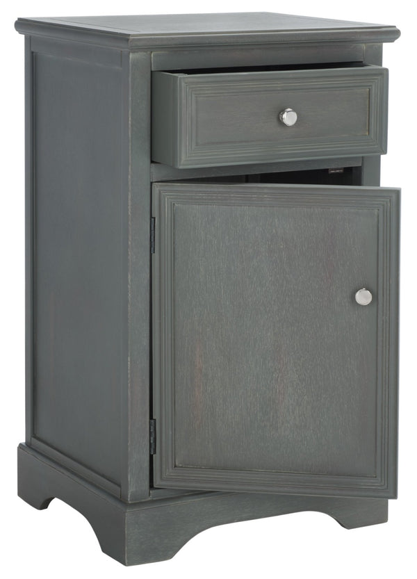 Safavieh Jarome Nightstand With Elegant Storage Drawer And Stylish Cabinet For Timeless Charm And Utility Ash Grey AMH6627A