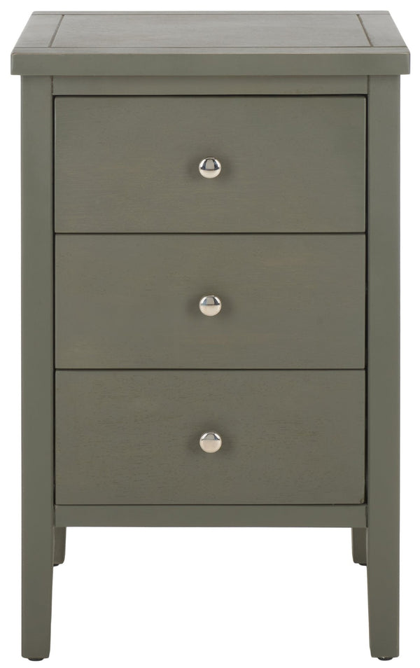 Safavieh Deniz Nightstand With Elegant Storage Drawers For Timeless French-Country Charm In Any Room Ash Grey AMH6628A