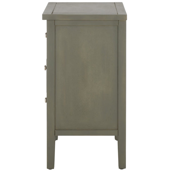 Safavieh Deniz Nightstand With Elegant Storage Drawers For Timeless French-Country Charm In Any Room Ash Grey AMH6628A