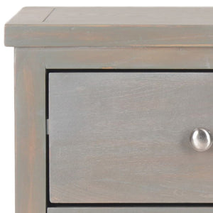 Safavieh Deniz Nightstand With Elegant Storage Drawers For Timeless French-Country Charm In Any Room Ash Grey AMH6628A