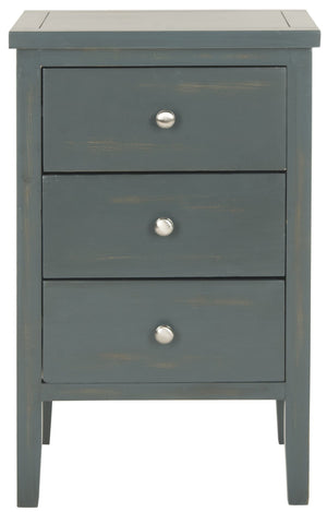 Safavieh Deniz Nightstand With Elegant Storage Drawers For Timeless French-Country Charm In Any Room Dark Teal AMH6628B
