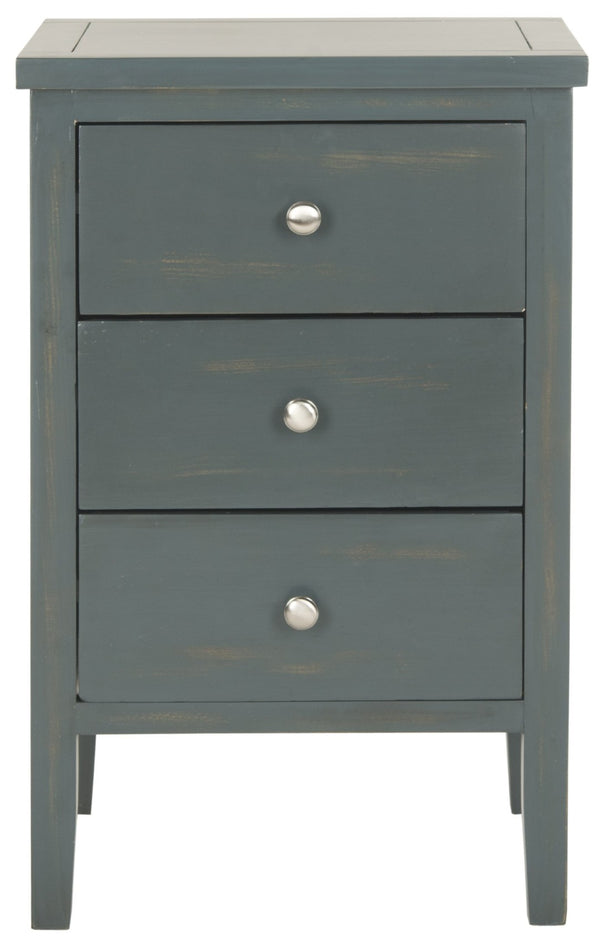 Safavieh Deniz Nightstand With Elegant Storage Drawers For Timeless French-Country Charm In Any Room Dark Teal AMH6628B