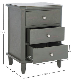 Safavieh Joe End Table – Stylish Farmhouse Design With 3 Spacious Storage Drawers For Living Room Or Bedroom Ash Grey AMH6629A