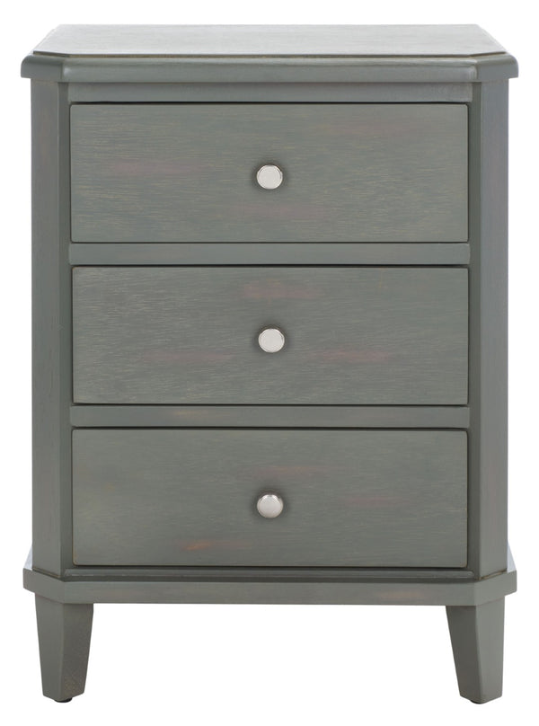 Safavieh Joe End Table – Stylish Farmhouse Design With 3 Spacious Storage Drawers For Living Room Or Bedroom Ash Grey AMH6629A