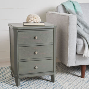 Safavieh Joe End Table – Stylish Farmhouse Design With 3 Spacious Storage Drawers For Living Room Or Bedroom Ash Grey AMH6629A