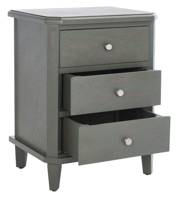 Safavieh Joe End Table – Stylish Farmhouse Design With 3 Spacious Storage Drawers For Living Room Or Bedroom Ash Grey AMH6629A