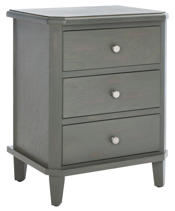 Safavieh Joe End Table – Stylish Farmhouse Design With 3 Spacious Storage Drawers For Living Room Or Bedroom Ash Grey AMH6629A