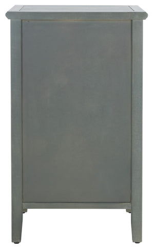 Safavieh Ziva One-Drawer Nightstand With Charming Glass Cabinet For Stylish Bedroom Storage & Display Ash Grey AMH6630A