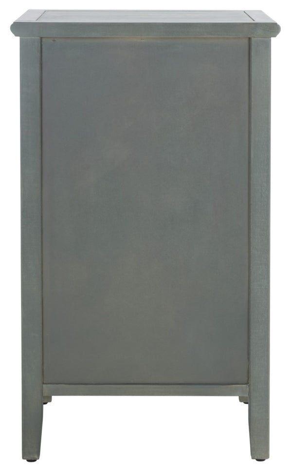 Safavieh Ziva One-Drawer Nightstand With Charming Glass Cabinet For Stylish Bedroom Storage & Display Ash Grey AMH6630A