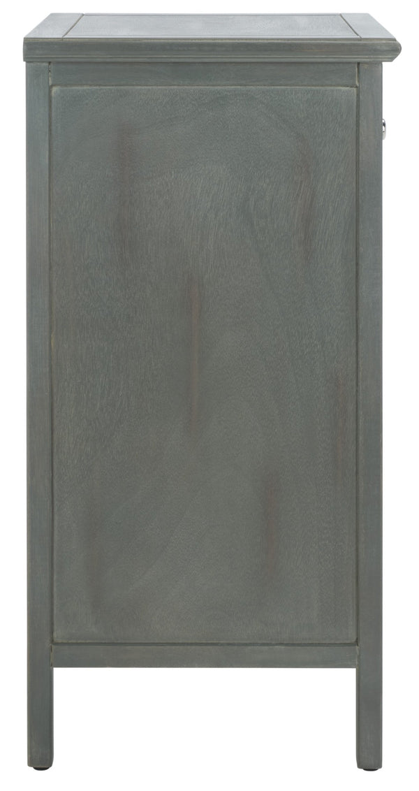 Safavieh Ziva One-Drawer Nightstand With Charming Glass Cabinet For Stylish Bedroom Storage & Display Ash Grey AMH6630A