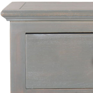 Safavieh Ziva One-Drawer Nightstand With Charming Glass Cabinet For Stylish Bedroom Storage & Display Ash Grey AMH6630A