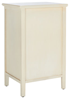 Safavieh Ziva One-Drawer Nightstand With Charming Glass Cabinet For Stylish Bedroom Storage & Display Barley AMH6630D