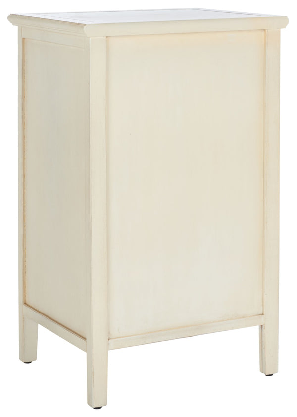 Safavieh Ziva One-Drawer Nightstand With Charming Glass Cabinet For Stylish Bedroom Storage & Display Barley AMH6630D