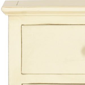 Safavieh Ziva One-Drawer Nightstand With Charming Glass Cabinet For Stylish Bedroom Storage & Display Barley AMH6630D