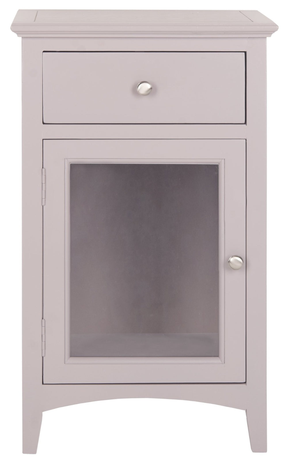 Safavieh Ziva One-Drawer End Table With Glass Cabinet - Rustic Pine Design Perfect For Small Spaces & Storage AMH6630E
