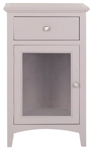 Safavieh Ziva One-Drawer End Table With Glass Cabinet - Rustic Pine Design Perfect For Small Spaces & Storage AMH6630E