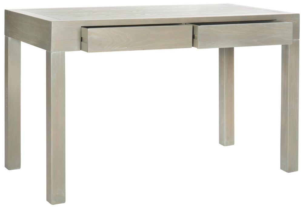 Safavieh Carmella Desk - Timeless Parson'S Design, Ash Grey Elm Finish, 2 Drawers For Organized Workspace AMH6632A