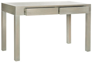 Safavieh Carmella Desk - Timeless Parson'S Design, Ash Grey Elm Finish, 2 Drawers For Organized Workspace AMH6632A