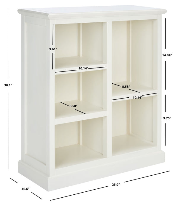 Safavieh Maralah Bookcase - Modern Minimalist Storage Solution With Fixed Shelves For Books And Decor Display White AMH6634B