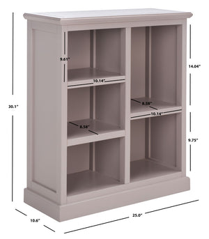 Safavieh Maralah Bookcase - Modern Minimalist Storage Solution With Fixed Shelves For Books And Decor Display Grey Mauve AMH6634C
