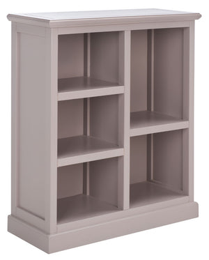 Safavieh Maralah Bookcase - Modern Minimalist Storage Solution With Fixed Shelves For Books And Decor Display Grey Mauve AMH6634C