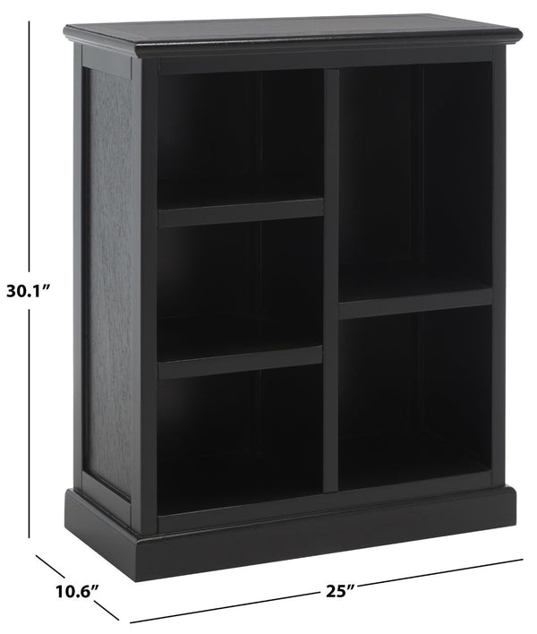 Safavieh Maralah Bookcase - Modern Minimalist Storage Solution With Fixed Shelves For Books And Decor Display Black AMH6634D