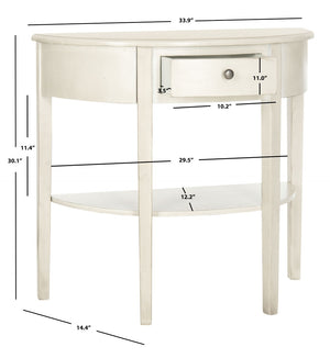 Safavieh Abram Console - Timeless Demilune Design For Chic Entryways With Practical Storage And Style White Birch AMH6636A