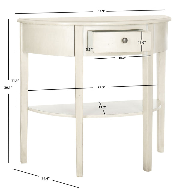 Safavieh Abram Console - Timeless Demilune Design For Chic Entryways With Practical Storage And Style White Birch AMH6636A