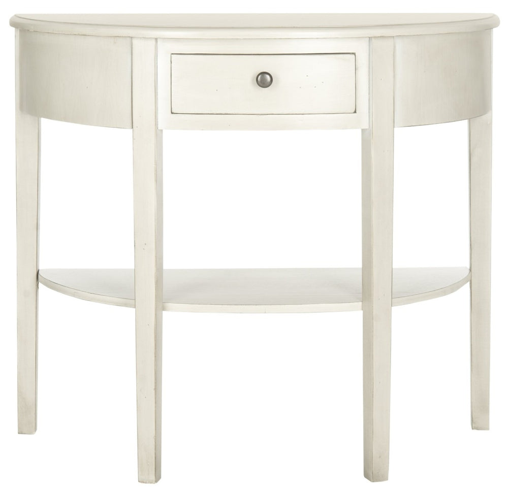 Safavieh Abram Console - Timeless Demilune Design For Chic Entryways With Practical Storage And Style White Birch AMH6636A