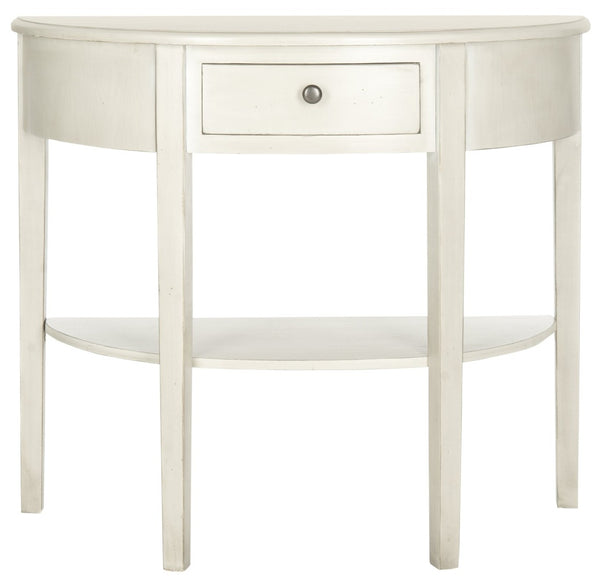 Safavieh Abram Console - Timeless Demilune Design For Chic Entryways With Practical Storage And Style White Birch AMH6636A