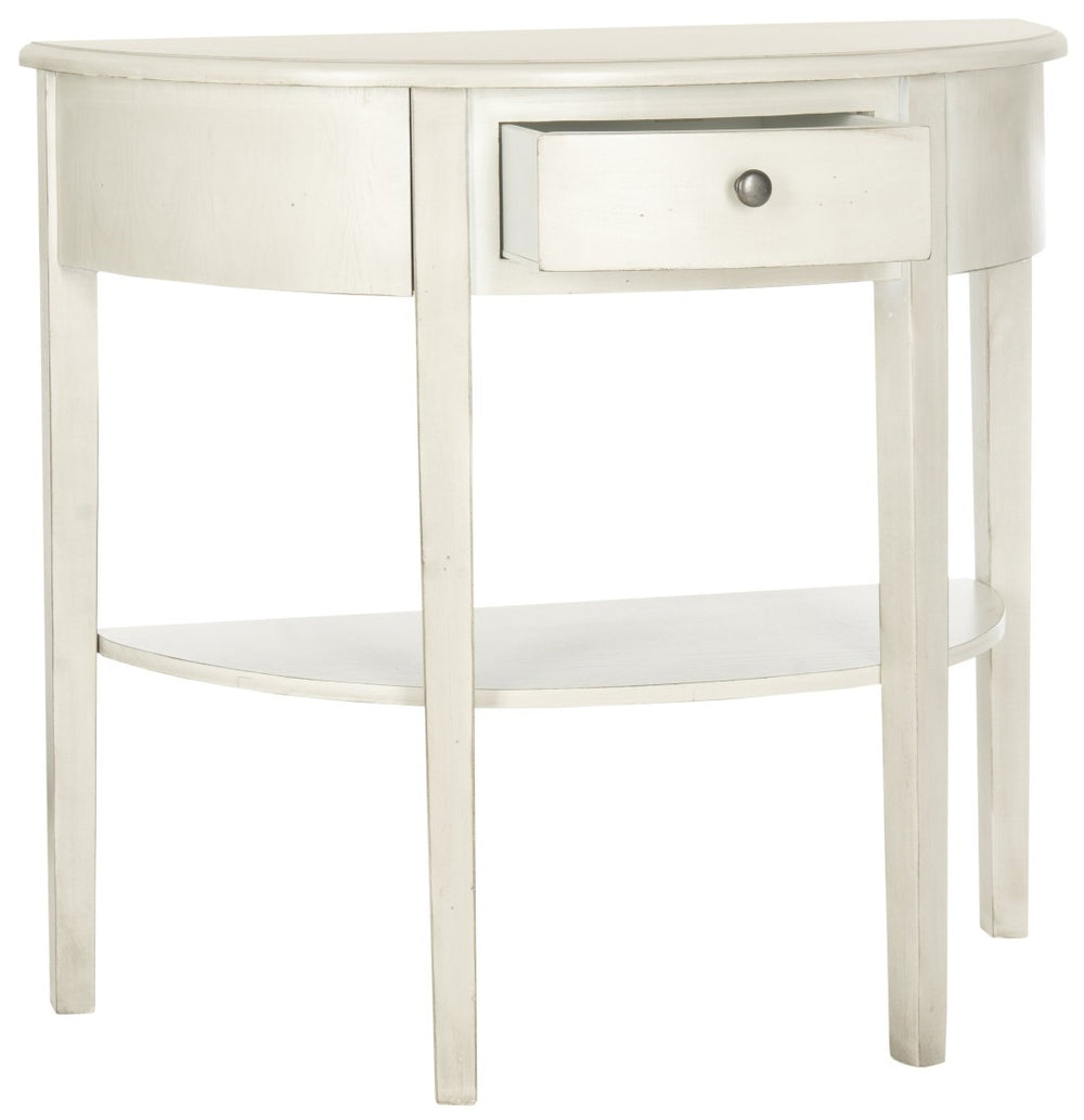 Safavieh Abram Console - Timeless Demilune Design For Chic Entryways With Practical Storage And Style White Birch AMH6636A