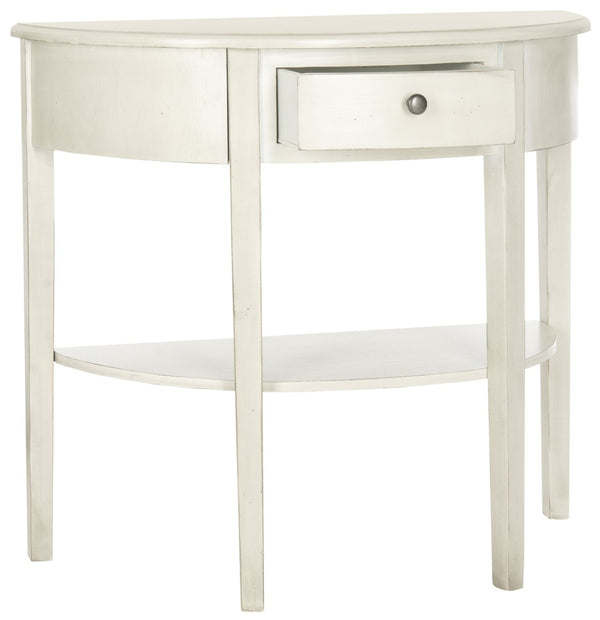 Safavieh Abram Console - Timeless Demilune Design For Chic Entryways With Practical Storage And Style White Birch AMH6636A