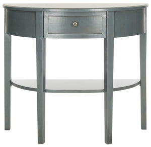 Safavieh Abram Console - Timeless Demilune Design For Chic Entryways With Practical Storage And Style Dark Teal AMH6636B