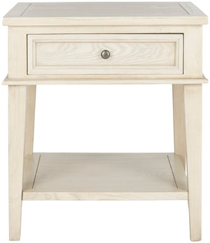 Safavieh Manelin One-Drawer End Table With Open Shelf - Versatile Shaker-Inspired Design For Any Space White Washed AMH6640B