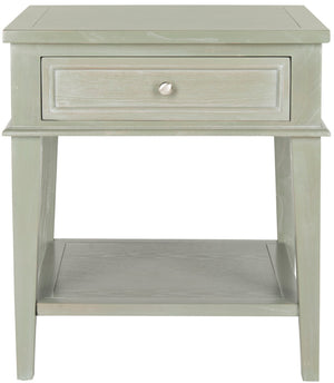 Safavieh Manelin One-Drawer End Table With Open Shelf - Versatile Shaker-Inspired Design For Any Space Ash Grey AMH6640C