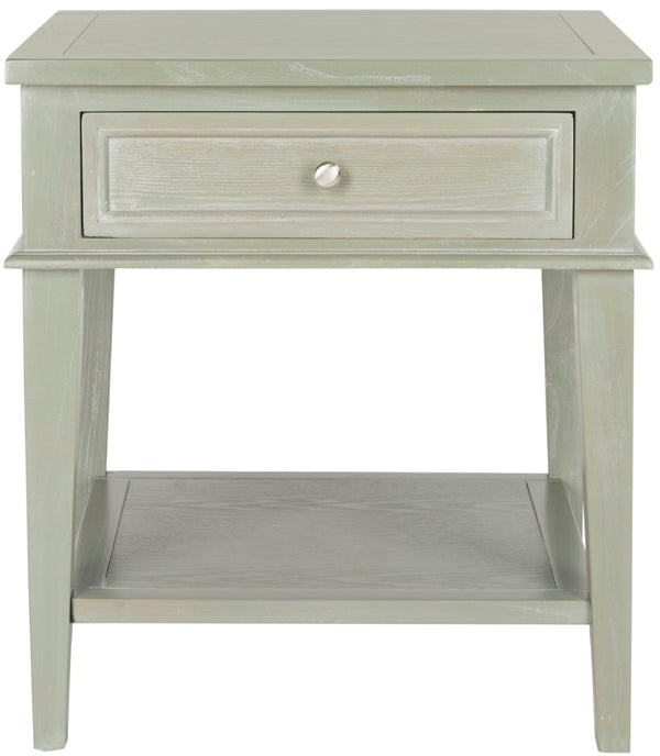 Safavieh Manelin One-Drawer End Table With Open Shelf - Versatile Shaker-Inspired Design For Any Space Ash Grey AMH6640C