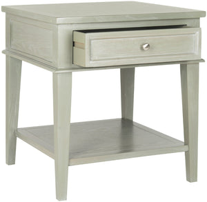 Safavieh Manelin One-Drawer End Table With Open Shelf - Versatile Shaker-Inspired Design For Any Space Ash Grey AMH6640C