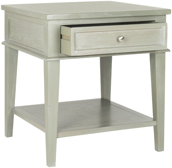 Safavieh Manelin One-Drawer End Table With Open Shelf - Versatile Shaker-Inspired Design For Any Space Ash Grey AMH6640C