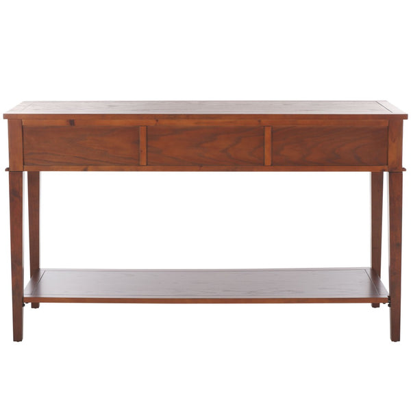 Safavieh Manelin Shaker-Inspired Console Table With Storage Drawers For Stylish Entryways And Living Spaces Sepia AMH6641A