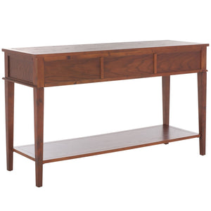 Safavieh Manelin Shaker-Inspired Console Table With Storage Drawers For Stylish Entryways And Living Spaces Sepia AMH6641A