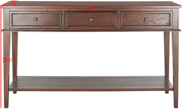 Safavieh Manelin Shaker-Inspired Console Table With Storage Drawers For Stylish Entryways And Living Spaces Sepia AMH6641A