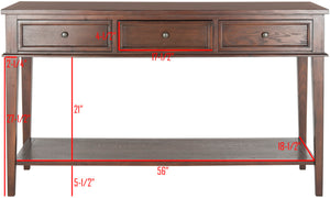 Safavieh Manelin Shaker-Inspired Console Table With Storage Drawers For Stylish Entryways And Living Spaces Sepia AMH6641A