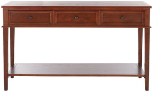 Safavieh Manelin Shaker-Inspired Console Table With Storage Drawers For Stylish Entryways And Living Spaces Sepia AMH6641A