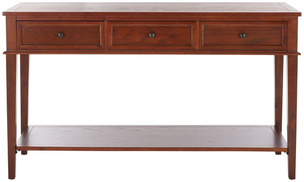 Safavieh Manelin Shaker-Inspired Console Table With Storage Drawers For Stylish Entryways And Living Spaces Sepia AMH6641A
