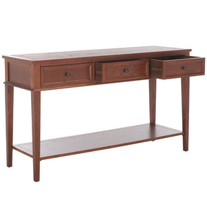 Safavieh Manelin Shaker-Inspired Console Table With Storage Drawers For Stylish Entryways And Living Spaces Sepia AMH6641A