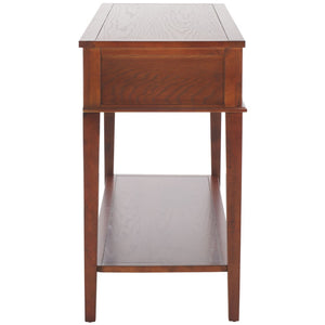 Safavieh Manelin Shaker-Inspired Console Table With Storage Drawers For Stylish Entryways And Living Spaces Sepia AMH6641A