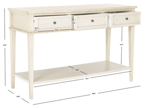 Safavieh Manelin Shaker-Inspired Console Table With Storage Drawers For Stylish Entryways And Living Spaces White Washed AMH6641B