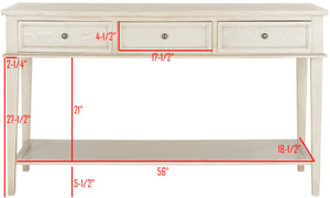 Safavieh Manelin Shaker-Inspired Console Table With Storage Drawers For Stylish Entryways And Living Spaces White Washed AMH6641B