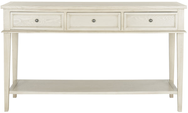 Safavieh Manelin Shaker-Inspired Console Table With Storage Drawers For Stylish Entryways And Living Spaces White Washed AMH6641B