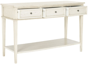 Safavieh Manelin Shaker-Inspired Console Table With Storage Drawers For Stylish Entryways And Living Spaces White Washed AMH6641B
